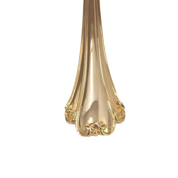 F.B. Rogers Gold SERVING FORK Chippendale Gold Electroplate HOLIDAY Wedding VNTG - Picture 3 of 8